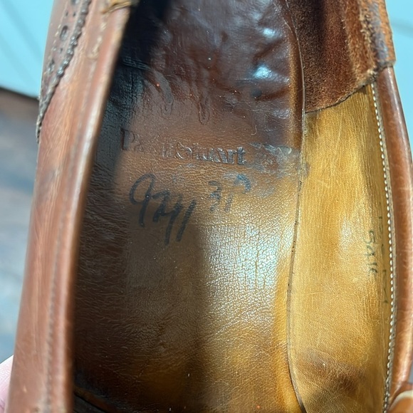 Paul Stuart brown leather fringed loafers - Picture 12 of 16